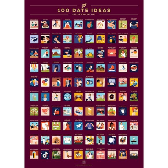 NIB GREAT STOCKING STUFFERS-ROMANTIC-2 scratch off 100 dates Bucket List Posters - Picture 7 of 8